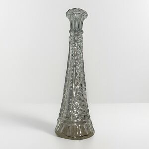 Anchor Hocking Vintage Stars and Bars Long Stem Bud Vase 9" Clear Glass